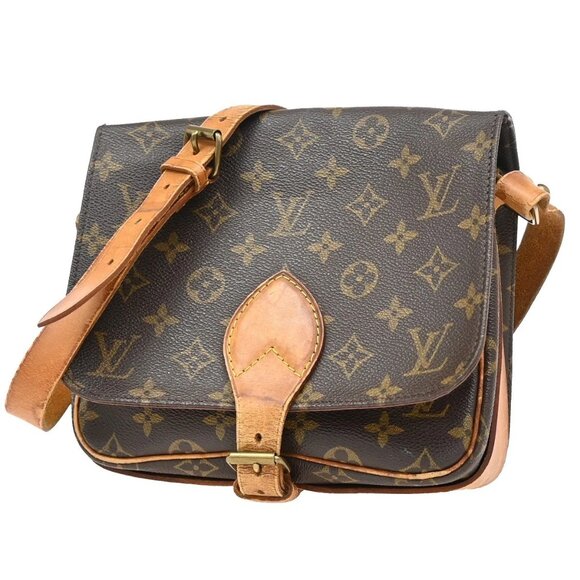 Louis Vuitton Handbags - LOUIS VUITTON Cartouchiere MM Shoulder Bag Monogram Leather Brown M51253 64EF845